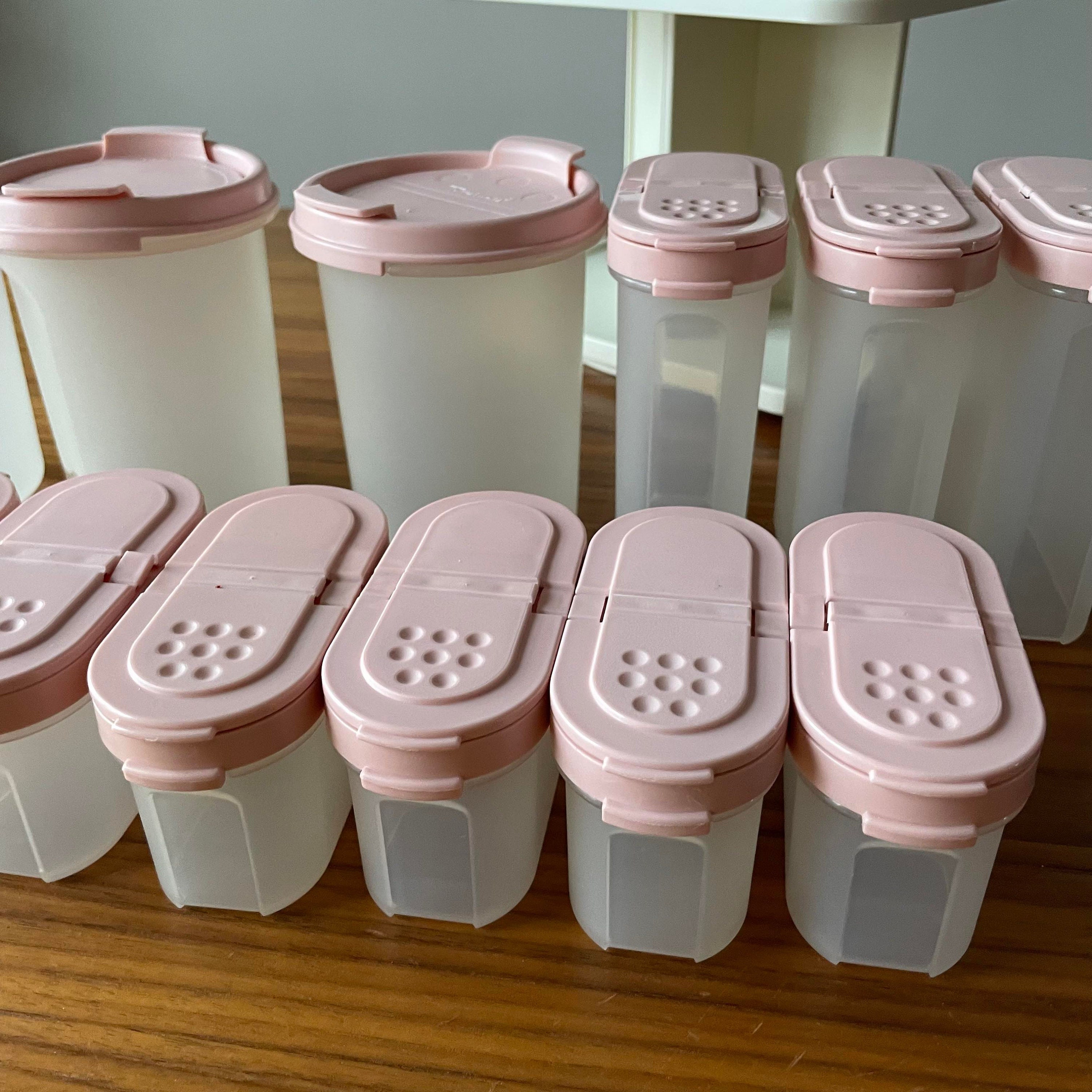 Tupperware Modular Mates Spice Shakers Set in Strawberry Cream With  Carousel / Vintage Tupperware Pink Spice Containers With Lazy Susan 