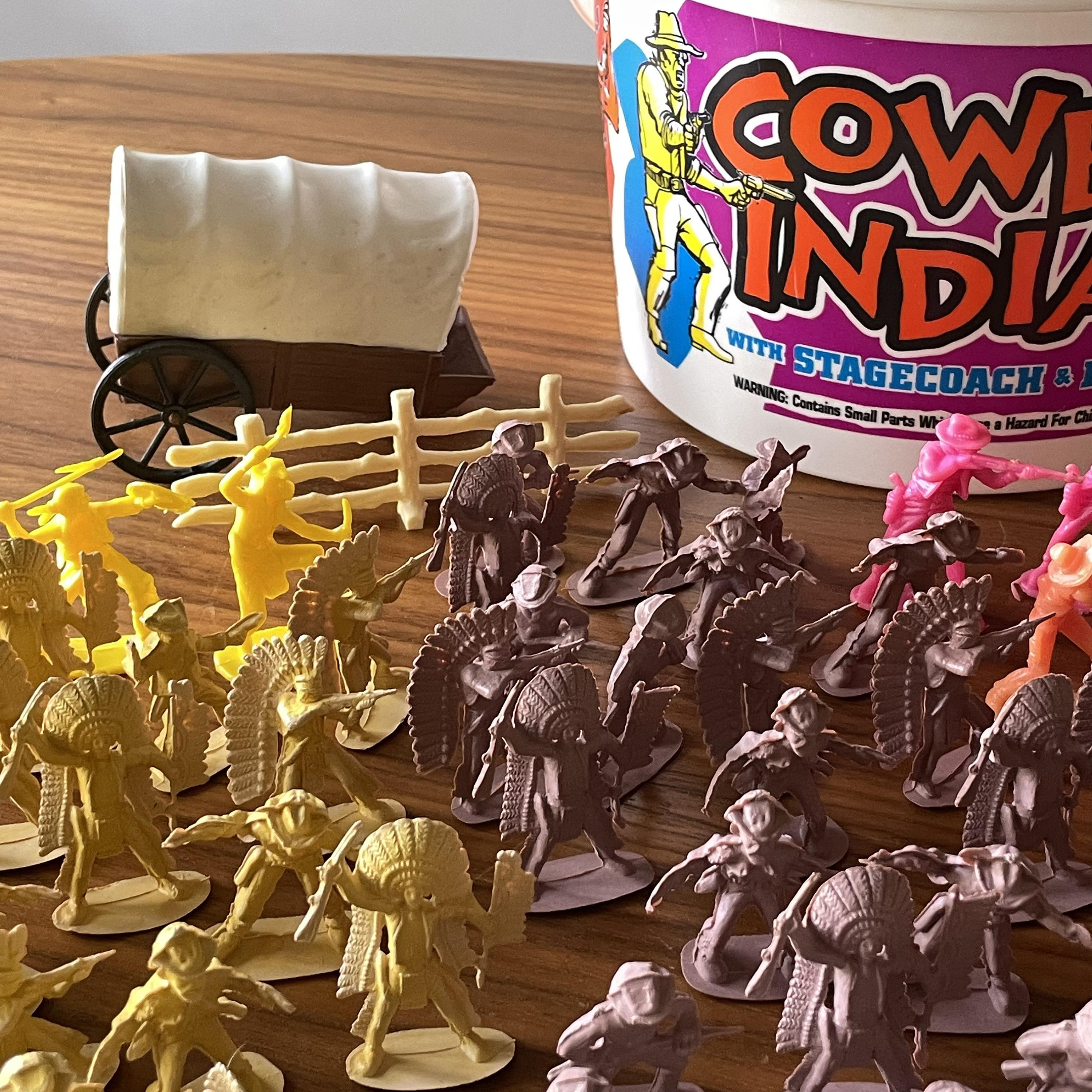 Vintage Cowboys and Indians Plastic Figure Set, 180 Pieces - Etsy