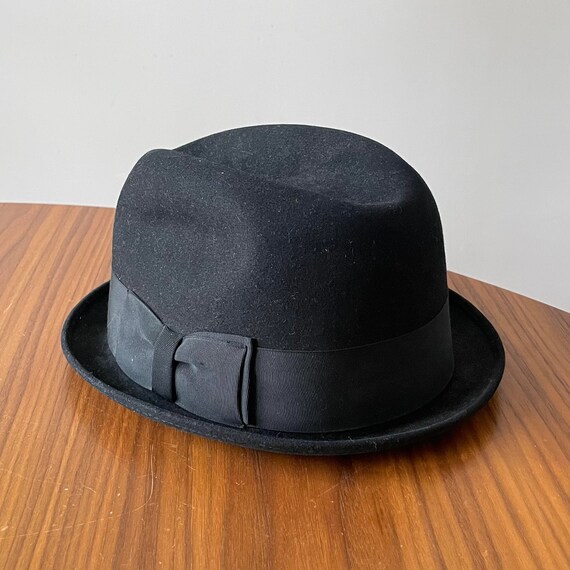 Vintage Male Black Felt Hat by KIMBALL, Kimball display picture 2