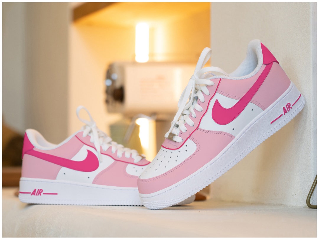 pale pink air force 1 pixel trainers