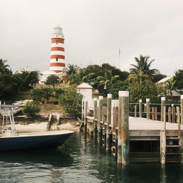 Hope Town Lighthouse in the Abacos, Bahamas