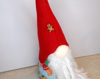 Gingerbread Boy Gnome Holiday Decor Plush Doll