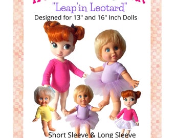 Leapin Leotard, PDF Sewing Pattern,  Doll Clothes, Ballet Skating, Gymnastics Outfit, Galoob Baby Face, Animator, Instant Download