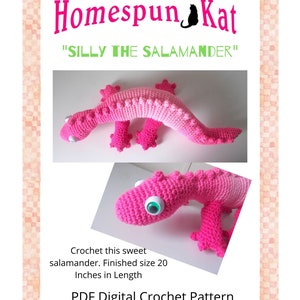 Silly the Salamander Crochet Amigurumi PDF Digital Download Pattern image 1