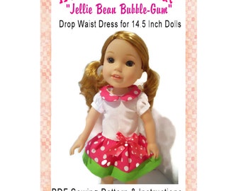 Jellie Bean BubbleGum 14 Inch Doll Clothing PDF Download Sewing Pattern