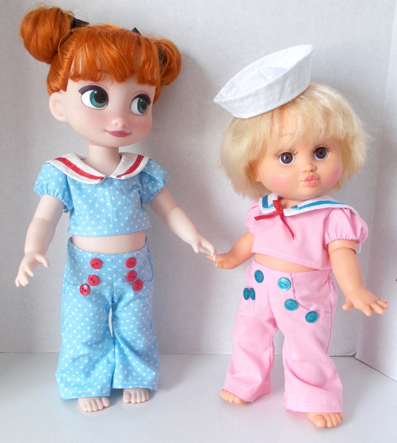 Ship Ahoy, PDF Sewing pattern, Doll Clothes, 13 inch doll, Galoob Baby Face, Animator, Meadow Mae, Instant Download, Doll Clothing image 2