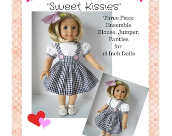 18 Inch Doll Clothes PDF Sewing Pattern, Jumper Blouse Outfit (Instant Download)
