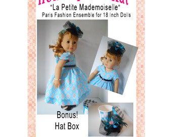 La Petite Mademoiselle 18 Inch Doll Clothes Fascinator Hat Box Sewing Pattern PDF Digital Download