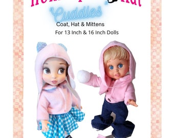 Cuddles Hat Coat, Mitten Set, Sewing Pattern, Galoob Baby Face, Animator, PDF Instant Download, Doll Clothes, Doll Clothing, Doll hat