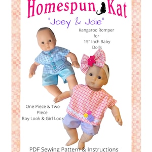 Joey Joie Känguru 15 Zoll Baby Doll PDF Digital Schnittmuster