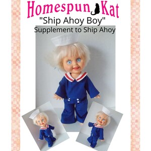 Ship Ahoy, PDF Sewing pattern, Doll Clothes, 13 inch doll, Galoob Baby Face, Animator, Meadow Mae, Instant Download, Doll Clothing image 10