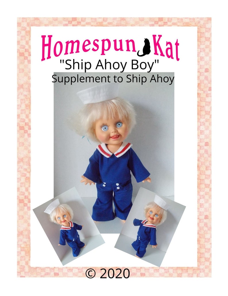 Ship Ahoy, PDF Sewing pattern, Doll Clothes, 13 inch doll, Galoob Baby Face, Animator, Meadow Mae, Instant Download, Doll Clothing image 10