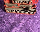 Vintage socket wrench set with holder