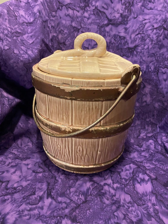Vintage Mccoy Oaken Bucket Cookie Jar Etsy