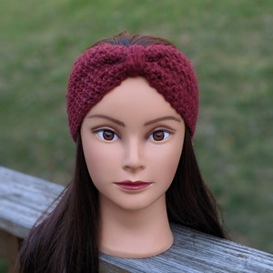 Knot Turban Headband, Crochet Headband Women, Adjustable Flower Headband Women,Handmade Knitted Headband Ear Warmer, Wide Headband Ear Wrap