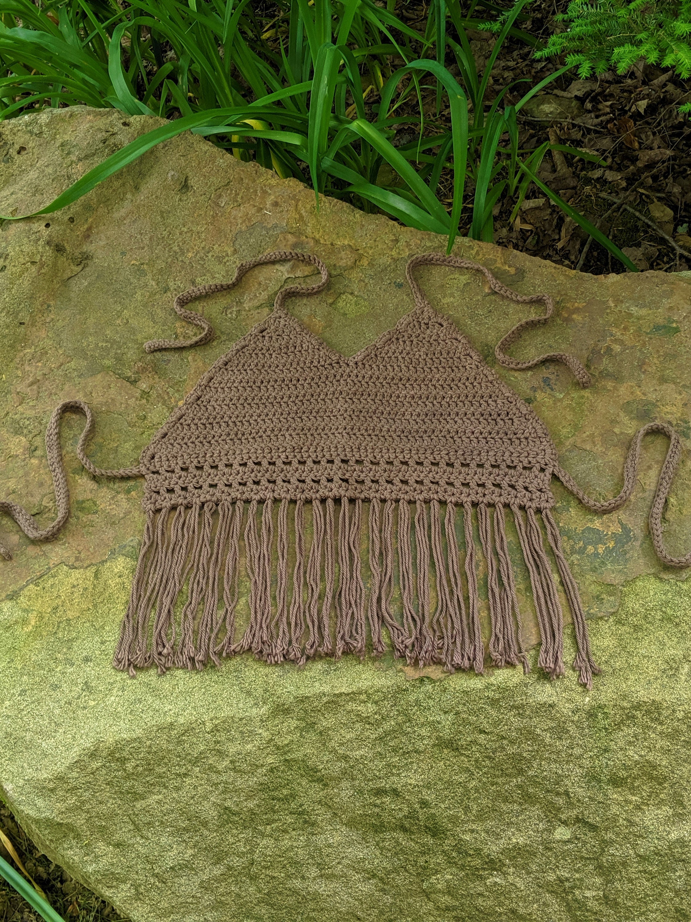 Crochet Fringe Crop Top. Crochet Festival Top for Women