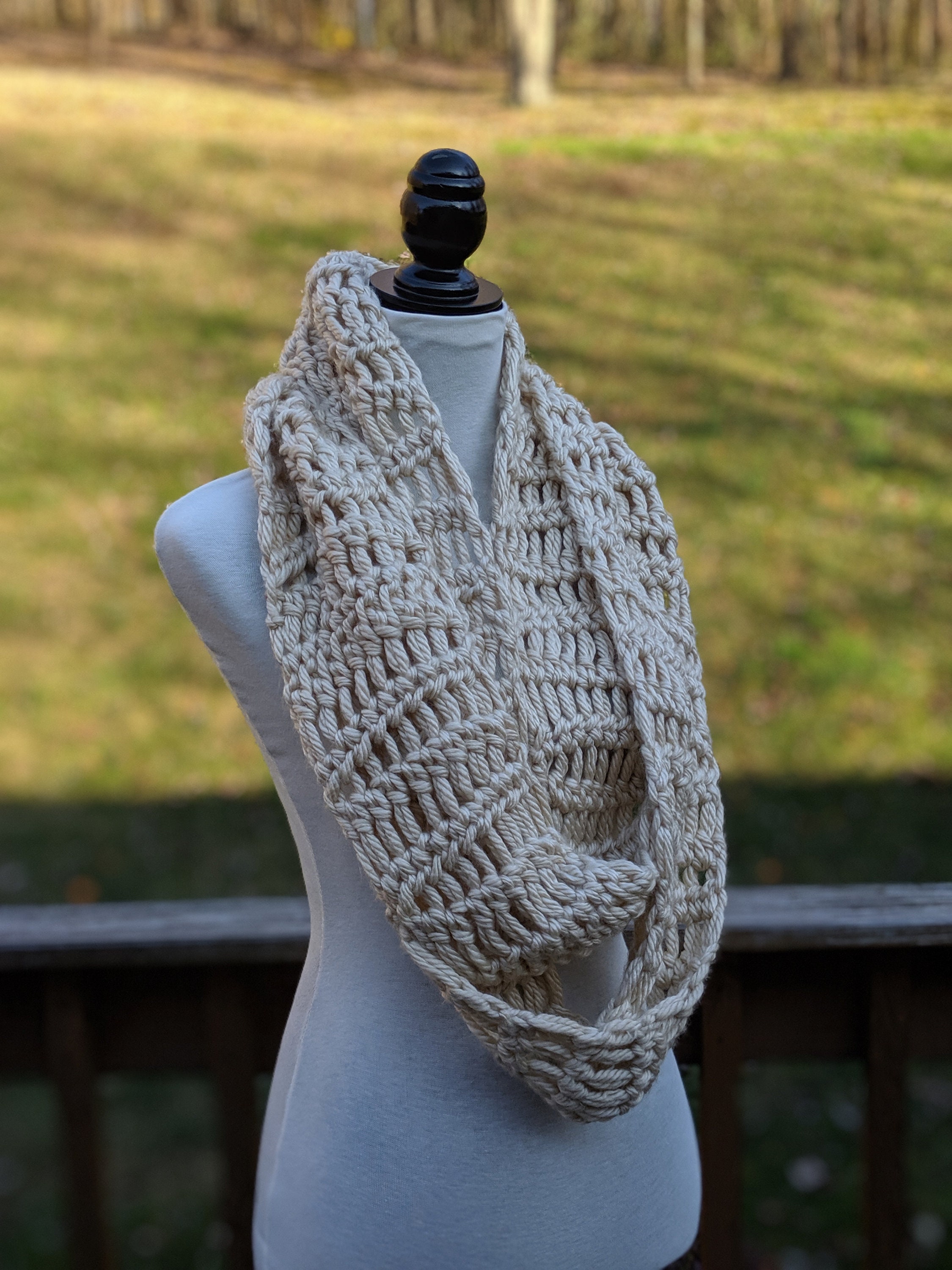 Oversized Crochet Chunky Scarf Women, Thick Winter Scarf Crochet ...