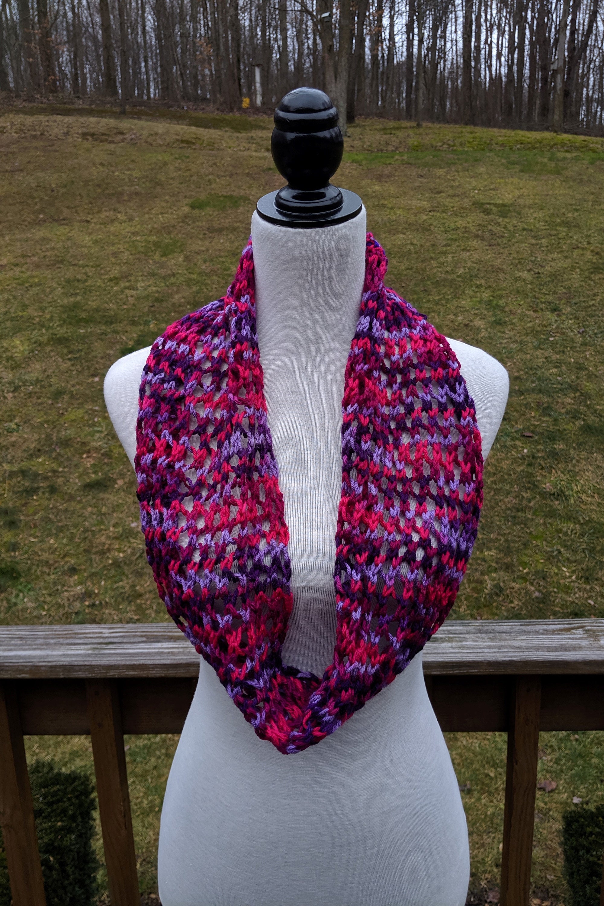 Knit Infinity Scarf for Women, Multicolored Crochet Infinity Scarf ...