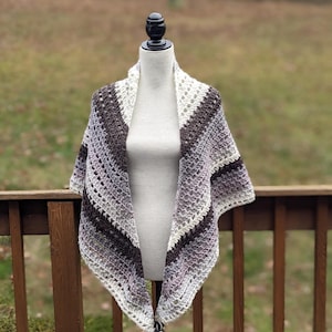Triangle Scarf, Triangle Shawl. Oversized Crochet Shawl Wraps with Tassels for Fall. Crochet Scarf Handmade Shoulder Cover Up Gift for Her.