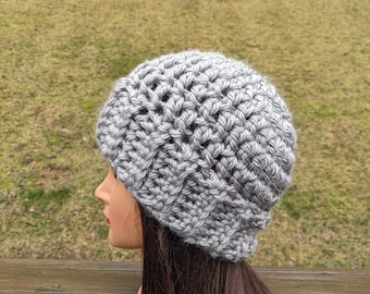 Chunky Crochet Hat, Handmade Crochet Beanie Womens Hat, Beanie Hat for Women, Womens Winter Hat Gift for Her. Chunky Beanie for Ladies.
