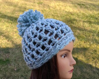 Chunky Crochet Hat, Handmade Crochet Beanie Womens Hat, Beanie Hat for Women, Womens Winter Hat Gift for Her. Chunky Beanie for Ladies.