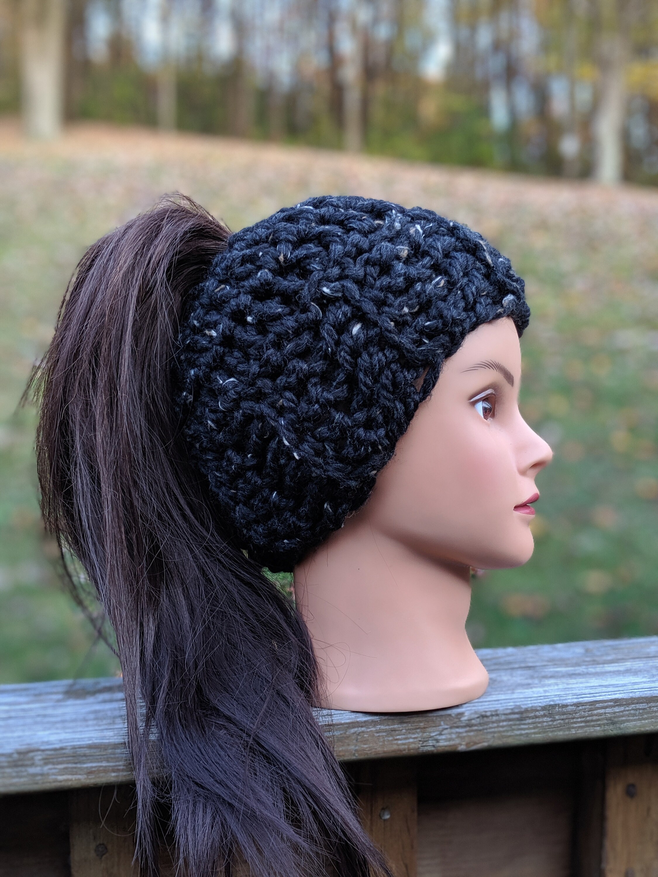 Ponytail Beanie Messy Bun Hat. Messy 