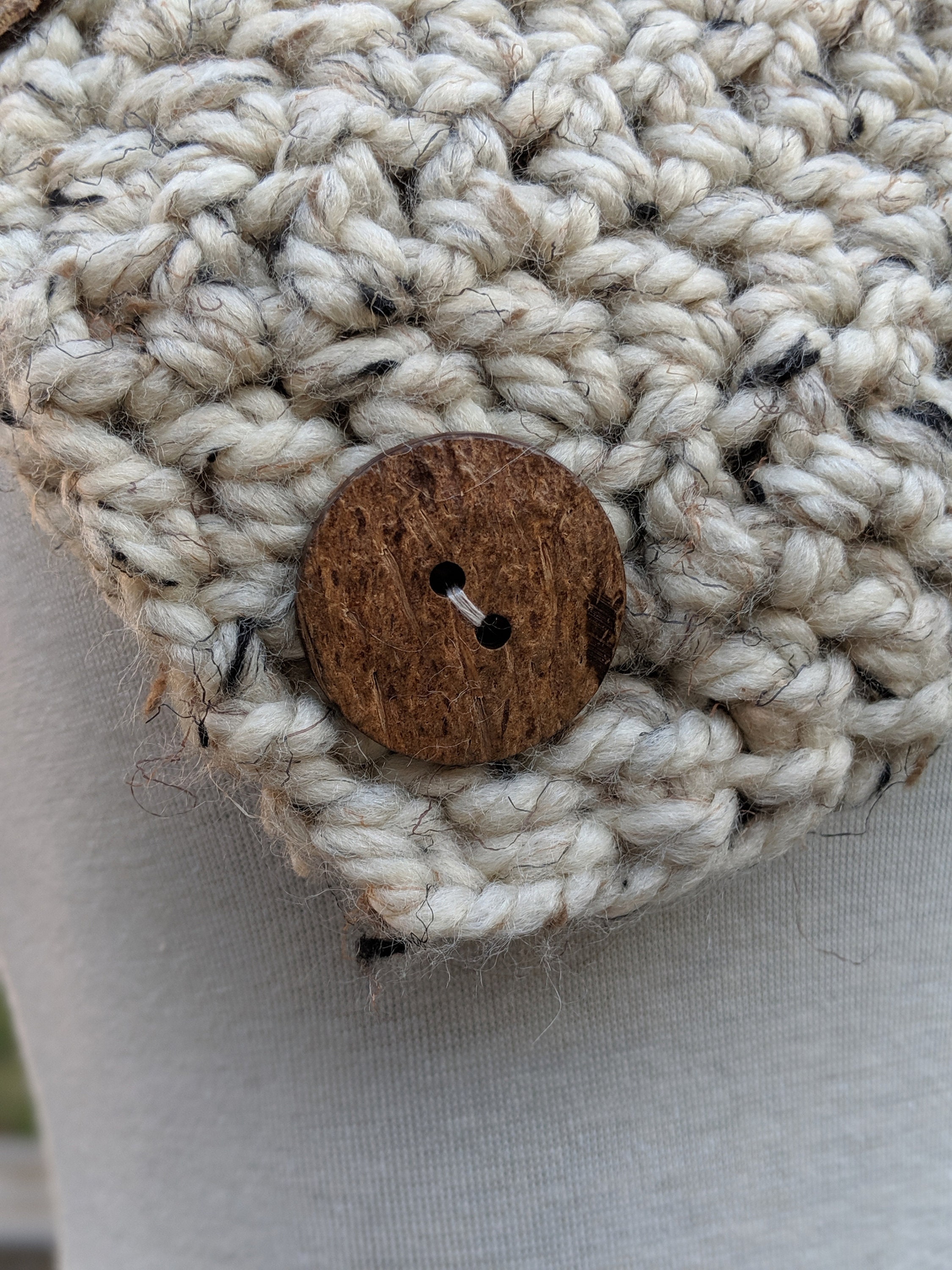 Cream Crochet Chunky Scarf Crochet Button Cowl Neck Warmer - Etsy