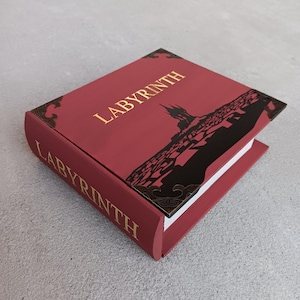 Castle at the Center of the Labyrinth faux Book with pull out drawer trinket / jewelry box