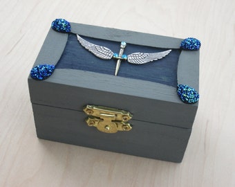Jeweled Dagger and Wings  trinket / jewelry / engagement ring box
