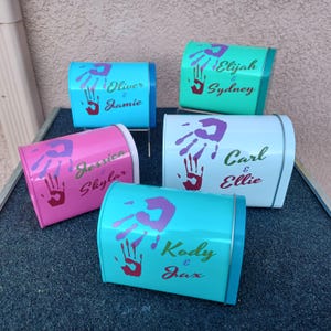 Up inspired Carl and Ellie Mailbox Tin Trinket / Jewelry box (Made to Order & Customizable with names!) in multiple colors