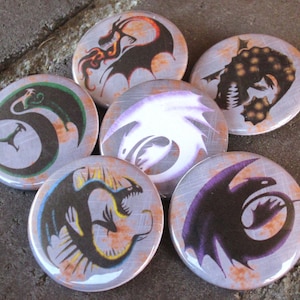 How to Train Your Dragon inspired button set