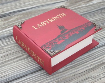 Castle at the Center of the Labyrinth faux Book with pull out drawer trinket / jewelry box