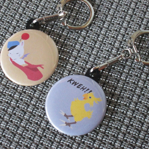 Final Fantasy inspired Moogle or Chocobo keychain