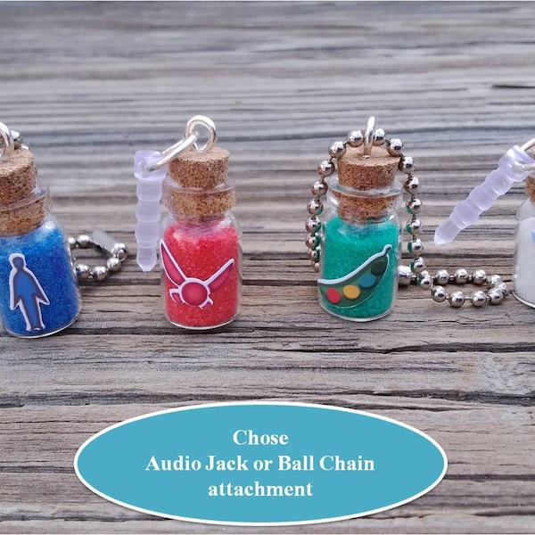 Legend of Zelda inspired Charms (miniature Potions) for cell phone or keychain / zipper pull -- buy individually or as a set