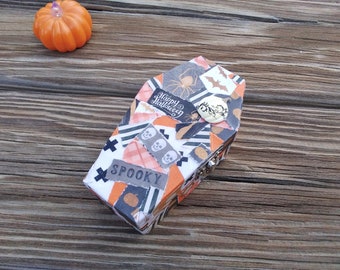 Decoupage Halloween Coffin trinket / jewelry / ring box