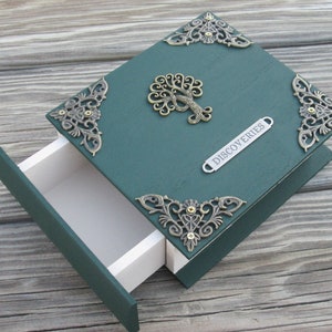 Tree of Life Book Box with pull out drawer trinket / jewelry box image 2