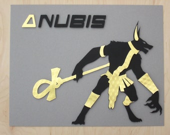 Egyptian God Anubis 11 x 14 inch 3D Cut Out Silhouette Paper Art poster