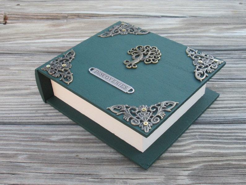 Tree of Life Book Box with pull out drawer trinket / jewelry box image 4