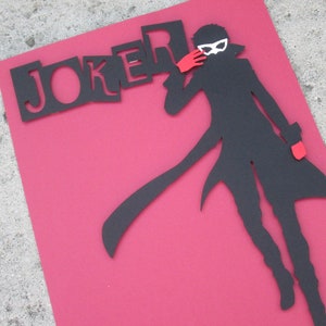 Persona 5 &quot;Joker&quot; inspired 8.5 x 11 inch 3D Cut Out Silhouette print / poster art