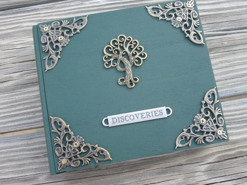 Tree of Life Book Box with pull out drawer trinket / jewelry box image 1