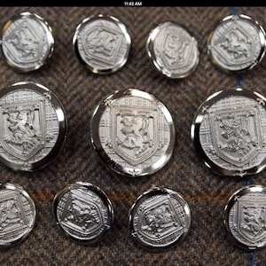 Silver Blazer Buttons Set for suit jacket, blazer, or sport coat