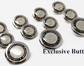 MIT Silver Blazer Metal Buttons Set