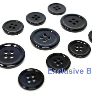 Dark Navy Mother of Pearl Buttons Set for suit jacket, blazer, or sport coat