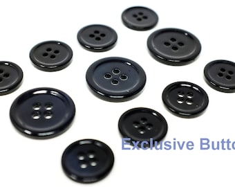 Dark Navy Mother of Pearl Buttons Set for suit jacket, blazer, or sport coat