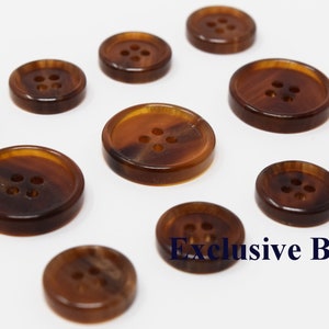 Genuine Brown Horn Buttons Set for suit jacket, blazer, or sport coat. Very high quality!