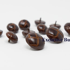 Chocolate Brown Leather Buttons Set - For blazer, or sport coat