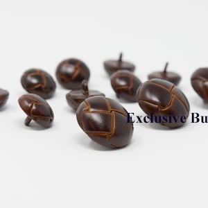 Chocolate Brown Leather Buttons Set - For blazer, or sport coat