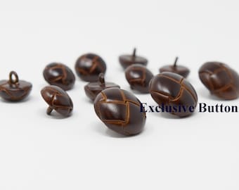 Set di bottoni in pelle color cioccolato - Per blazer o giacche sportive
