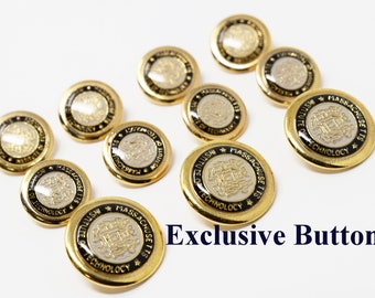 MIT Gold Metal Blazer Buttons Set