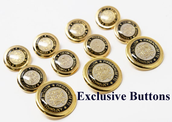 MIT Gold Metal Blazer Buttons Set